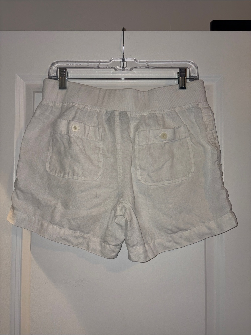 Athleta | White Drawstring 100% Linen Women’s Shorts - Picture 3 of 4